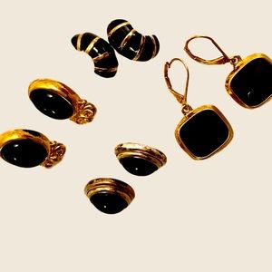 Choices, choices! 4 pair pierced earrings with black accents. Classy!
